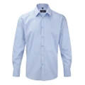 Russell Mens Herringbone Long Sleeve Work Shirt (Light Blue) (19)