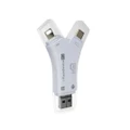 Y Pattern 4 in 1 Micro USB Type-C Lightning USB High-speed Interface Card Reader SD TF Card Reader for iPad Android iOS OTG Reader WHITE COLOR