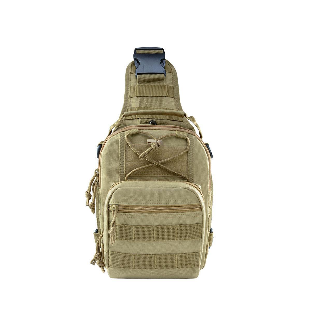 10L Men Outdoor Tactical Molle Backpack Assault Sling Bag Chest Shoulder Pack Camping Hiking KHAKI