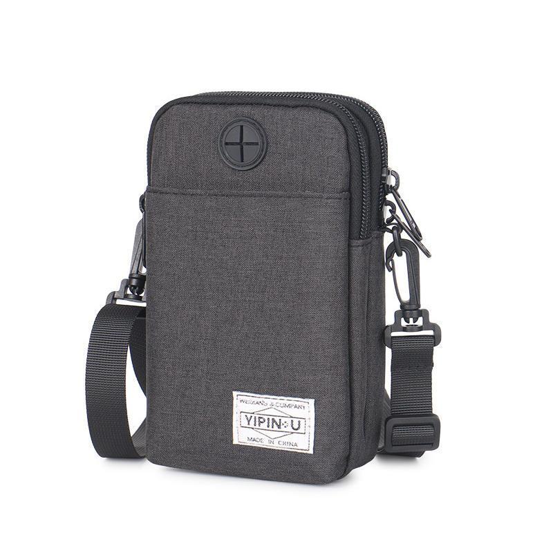 Universal Outdoor Hiking Three Layers Waterproof Crossbody Waist Bag for Xiaomi Mobile Phone BLACK COLOR