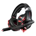 K2A Gaming 3.5mm Wired Headset Noise Cancelling for Lighting PS4 Gaming Computer Headphone With Mic BLACKRED COLOR
