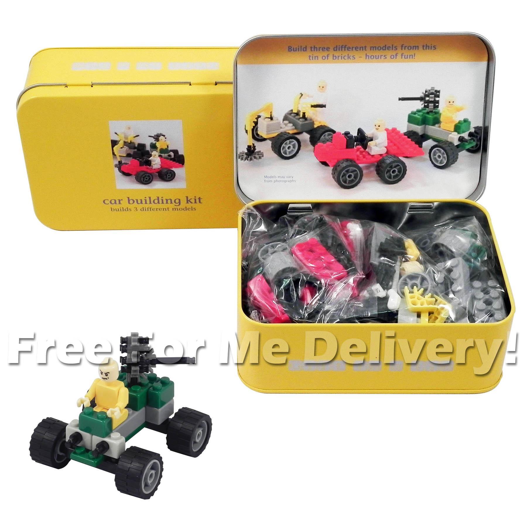 Apples To Pears Gift In A Tin - Car Building Kit Mini Blocks Set