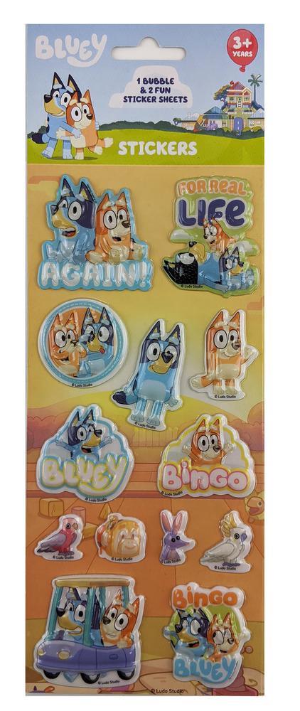 Bluey Bubble Stickers 3 Pack