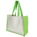 Westford Mill Printers Jute Cot Shopper Bag (21 Litres) (Pack of 2) (Apple Green) (One Size)