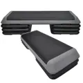Aerobic Step - Black or Grey 110cm*40cm Cardio Exercise Stepper - 6 Black Riser