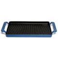 CHASSEUR SKY BLUE 42 x 24cm CAST IRON RECTANGULAR GRILL TRAY
