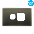 Single Power Point Aluminium Brushed Silver Metal Cover