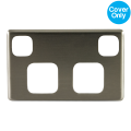 Double Power Point Aluminium Brushed Silver Metal Cover