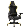 Gaming Chair High Back PU Leather Racing Office Computer Chair Ergonomic Chair with Headrest and Lumbar Support [Colour: Yellow]