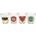 DC Comics Official Shot Glass Set (Pack Of 4) (Clear) (One Size)