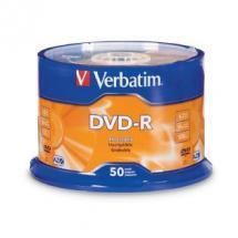 VERBATIM DVD-R4.7GB 16x 50Pack of White Wide Thermal Gloss, Spindle