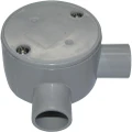 25mm 2 Way Right Angle Entry Shallow Round PVC Conduit Junction Box