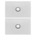 2PK Doss ASW1 115mm Acrylic Wall Plate 1 Gang Light Power Switch 2 Way On/Off WH