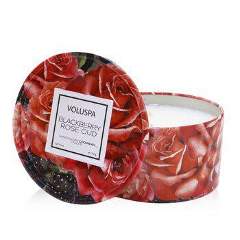 VOLUSPA - Embossed Tin Candle - Blackberry Rose Oud