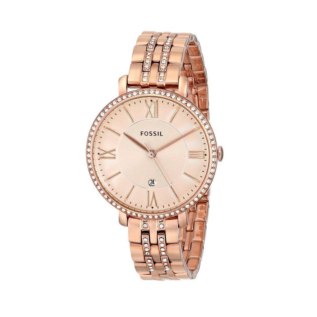 Fossil Ladies Jacqueline Rose Gold Watch ES3546 Stainless Steel Stone Set 796483081680
