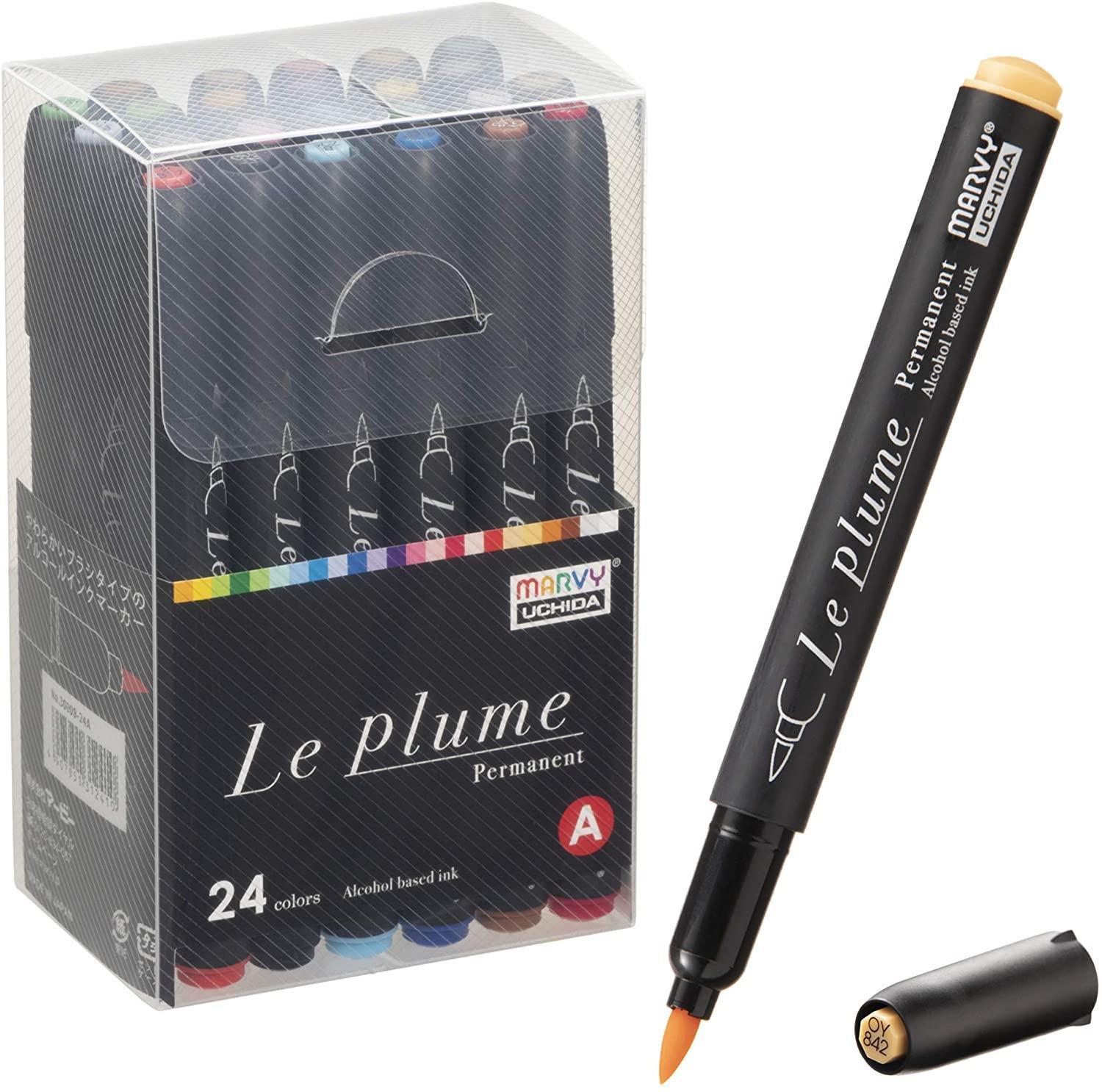 Marvy Le Plume Permanent marker (Alcohol based ink) 24 Basic colour set