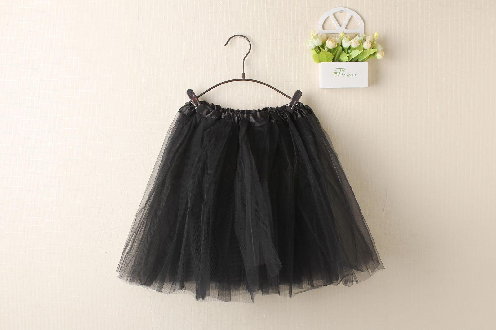 New Adults Tulle Tutu Skirt Dressup Party Costume Ballet Womens Girls Dance Wear - Black (Size: Kids)