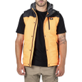 Caterpillar Hi-Vis Hooded Work Vest Jacket - Water Resistant - Orange - 2XL