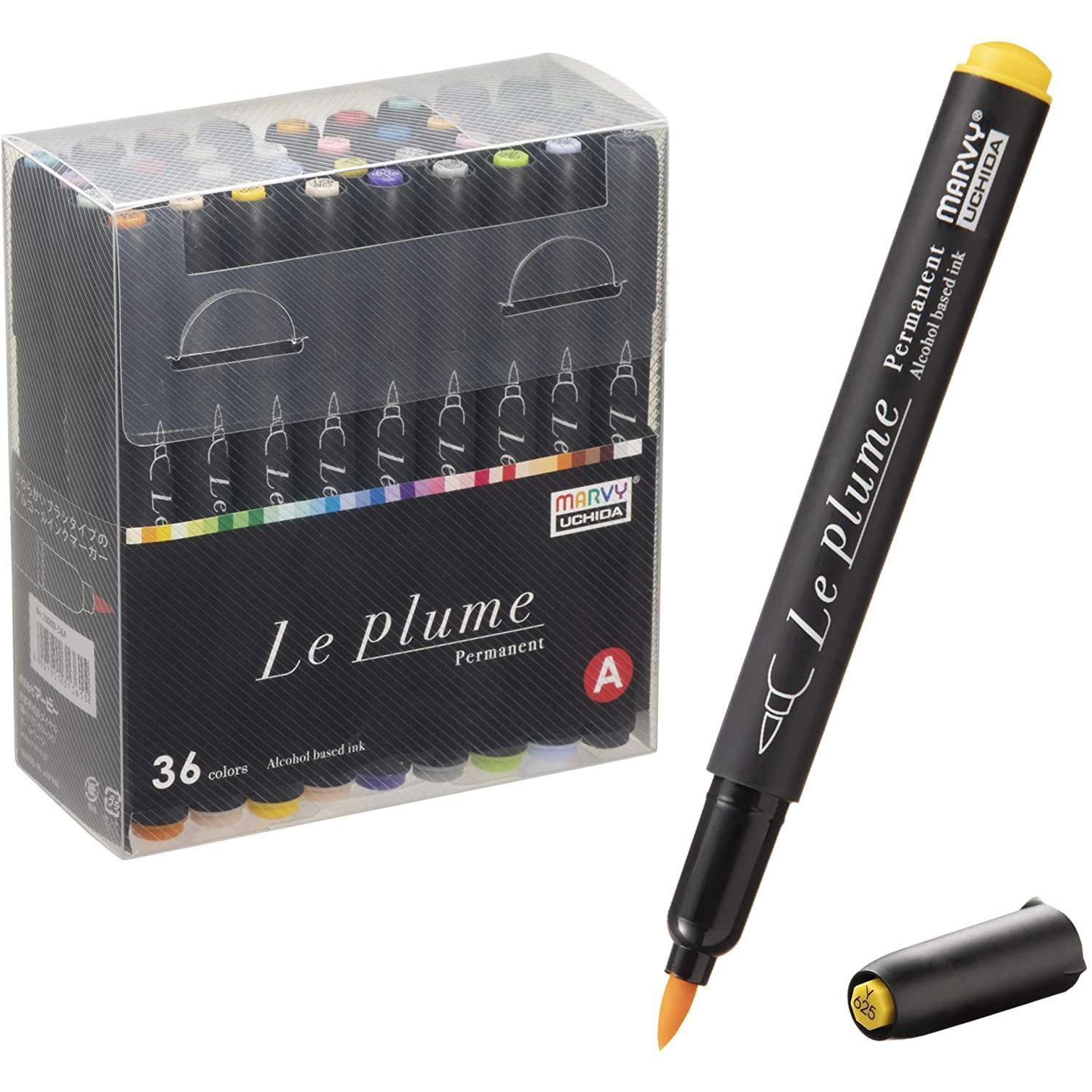 Marvy Le Plume Permanent marker (Alcohol based ink) 36 Basic colour set