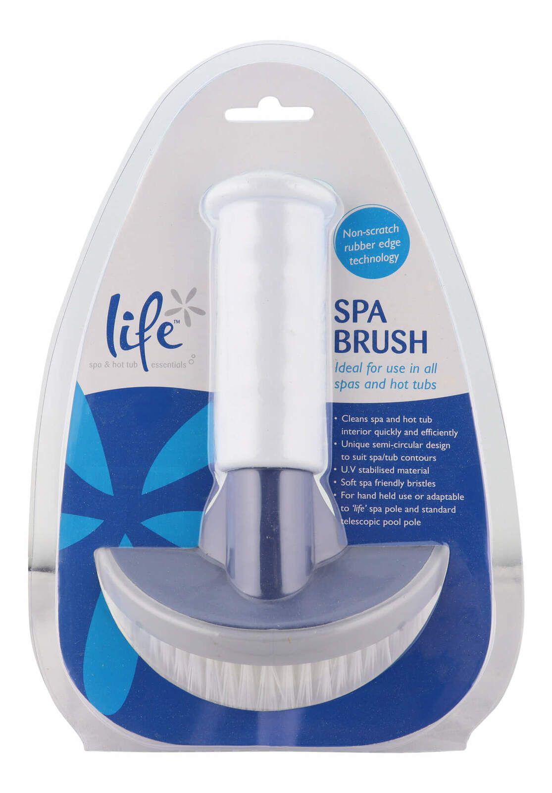 Life Spa Brush Hot Tub Brush - Semi Circular Design With Non Scratch Rubber Edge