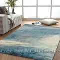 Urban Sky & Cloud Blue Designer Floor Rug (S) 110x160cm