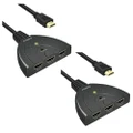 Sansai 3 Port HDMI 2PK Switcher/Connector Ports HD 4K 1080P Splitter f/ HDTV