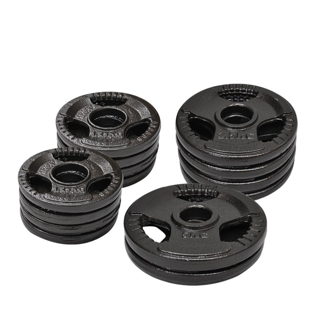 Total 30kg Olympic Cast Iron Weight Plate - 1.25kgx8 + 2.5kgx4 + 5kgx2 - Energetics Home Gym