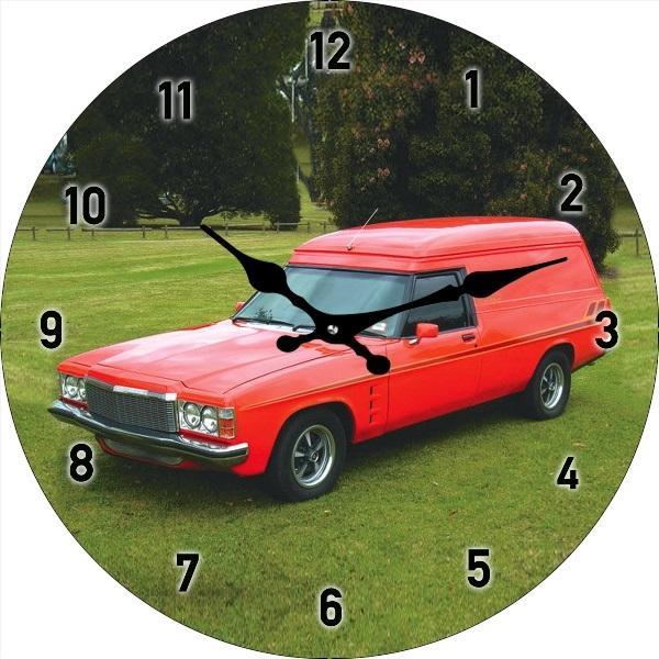 Holden Sandman Red Glass Clock 30cm