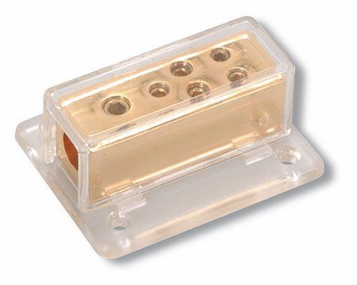 Distribution Block 4GX2-8GX4 Brass Gold plated Hex Set Screws perspex covers