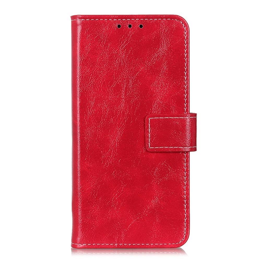 For Motorola Moto E6 Play Retro Crazy Horse Texture Horizontal Flip Leather Case with Holder & Card Slots & Photo Frame & Wallet(Red)