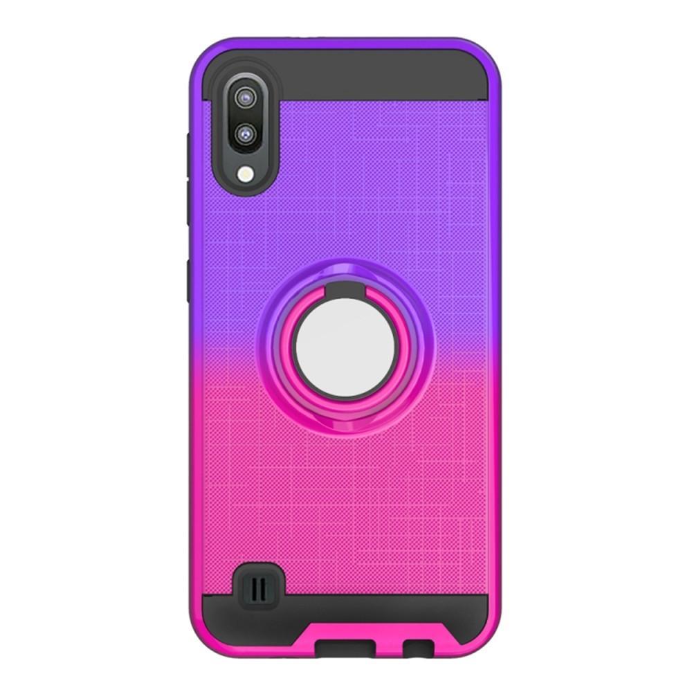 For Galaxy M10 / A10 2 In 1 PC + TPU Protective Case with 360 Degrees Rotate Ring Holder(Rose Red)
