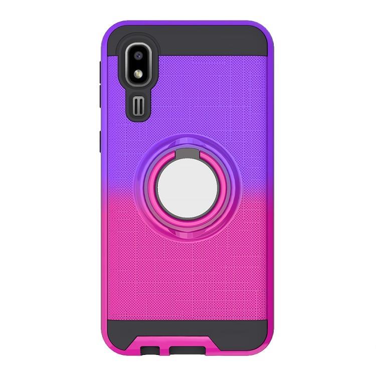 For Galaxy A2 Core 2 In 1 PC + TPU Protective Case with 360 Degrees Rotate Ring Holder(Rose Red)