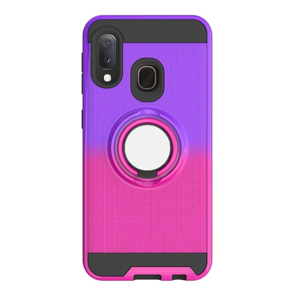 For Galaxy A20e / A10e 2 In 1 PC + TPU Protective Case with 360 Degrees Rotate Ring Holder(Rose Red)