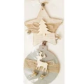 2 PCS Christmas Creative Wooden Decorative Pendant Ornament