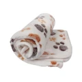 2PCS Soft Pet Blanket Winter Dog Cat Bed Mat Foot Print Warm Sleeping Mattress Small Medium Dogs Cats Coral Fleece Pet Supplies, Size:S(White)