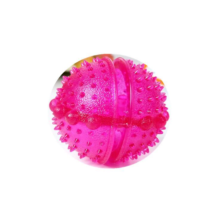 2PCS Pet Leakage Food Ball Toy Golden Retriever Puppy Molar Bite Resistant Tooth Toy Random Color Delivery