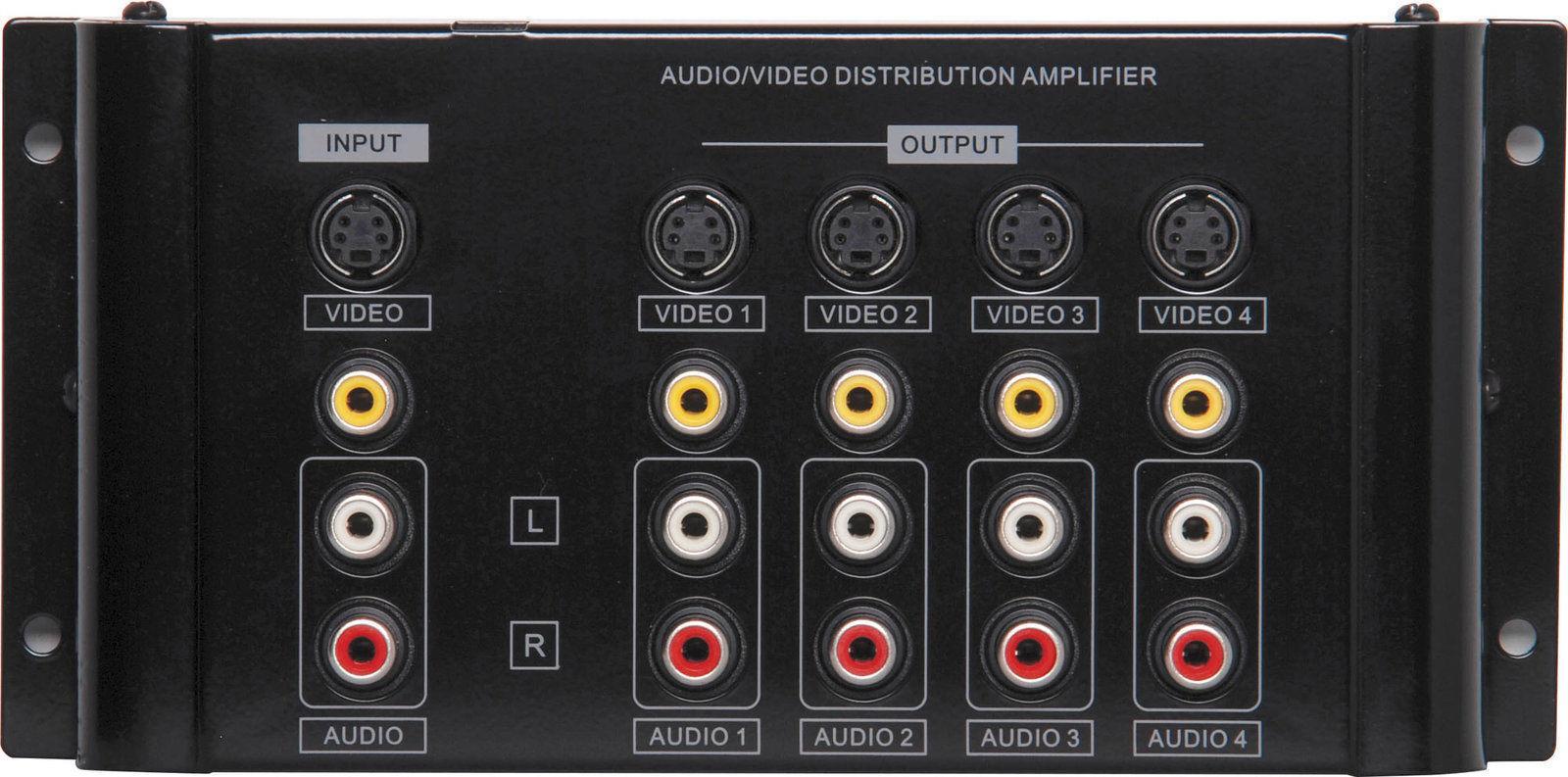 Dynalink 4 Way Composite S-Video Signal & Distributes AV Distribution Amplifier