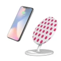QI Wireless Charger For iPhone 13/12 Samsung Galaxy S22/S22+/S22 Ultra Pink Dots