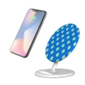 QI Wireless Charger For iPhone 13/12 Samsung Galaxy S22/S22+/S22 Ultra Dots Blue