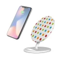 QI Wireless Charger For iPhone 13/12 Samsung Galaxy S22 Ultra, Dots Multicolours