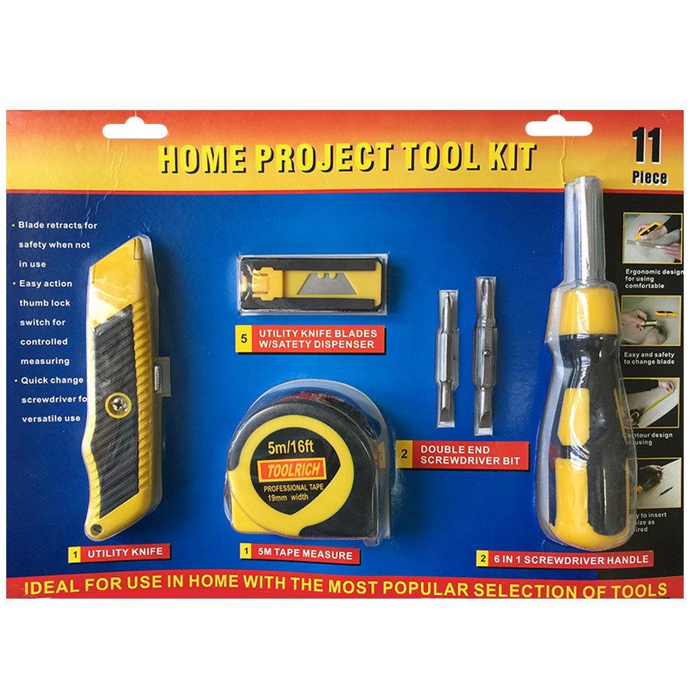 11pc Home Garden Screwdriver Handy Knife Household Portable Tool Kit Repair Set