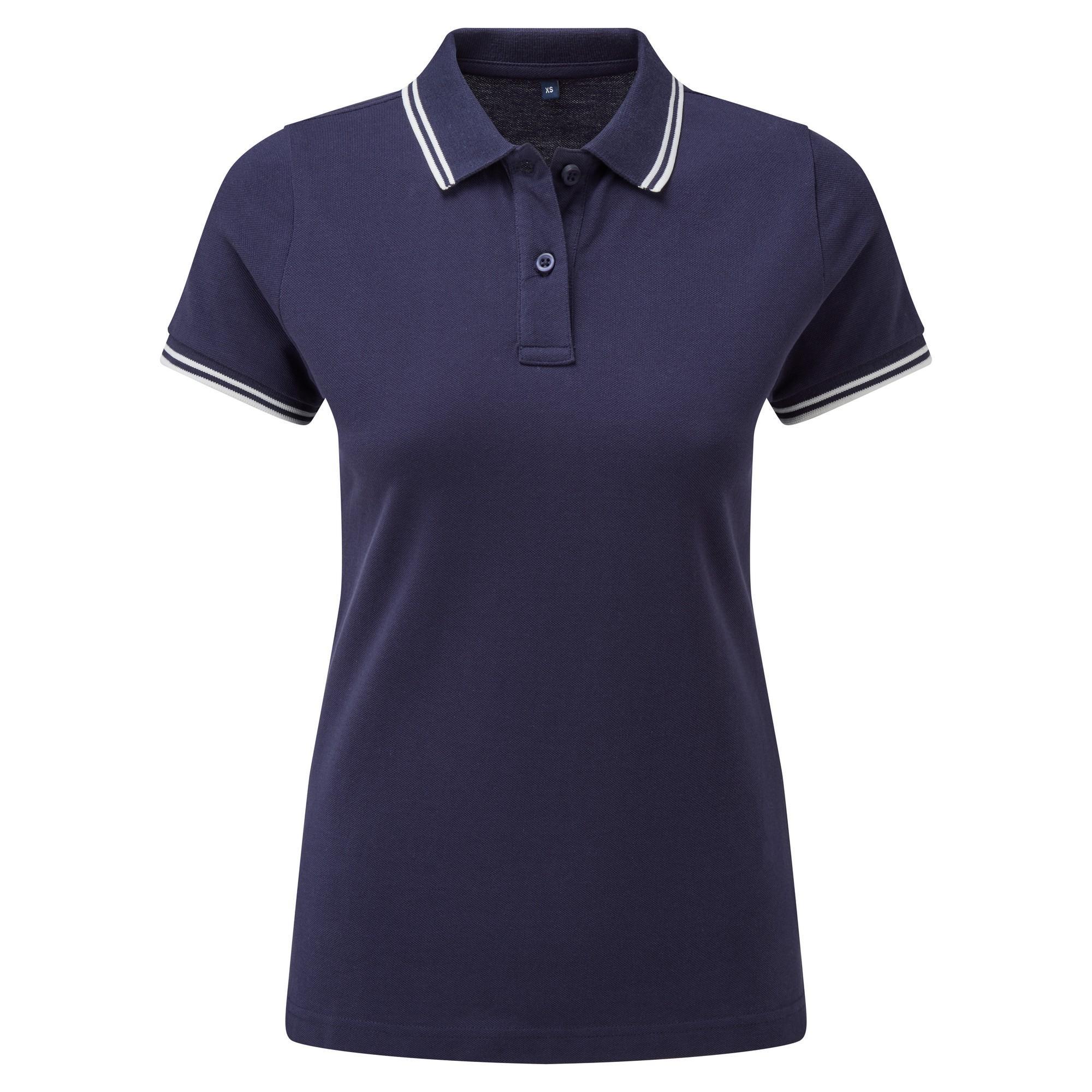 Asquith & Fox Womens/Ladies Classic Fit Tipped Polo (Navy/White) (XL)