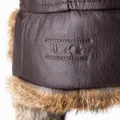 OZWEAR UGG Vintage Rodeo Leather Rabbit Fur Aviator Hat (Brown,SM)