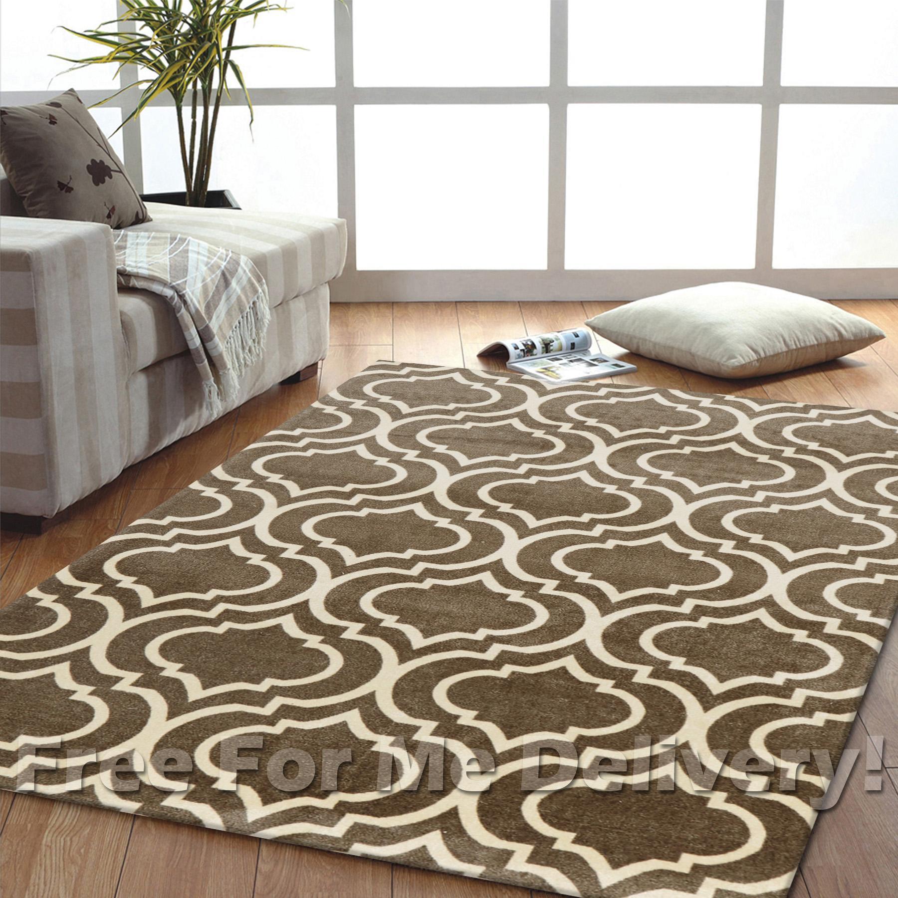 Urban Trellis Tile Brown Ash Designer Floor Rug (M) 150x220cm