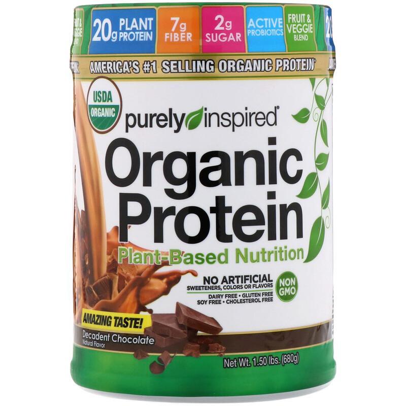 Purely Inspired, Organic Protein, Plant-Based Nutrition, Decadent Chocolate, 1.5 lbs (680g)