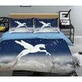 3D Flying White Clouds Unicorn 042 Bed Pillowcases Quilt Cover Set Bedding Set 3D Duvet cover Pillowcases
