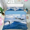 3D Flying Dolphins 008 Bed Pillowcases Quilt Cover Set Bedding Set 3D Duvet cover Pillowcases