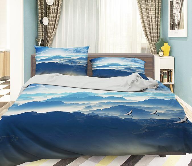 3D Mountains Flying Birds 232 Bed Pillowcases Quilt Cover Set Bedding Set 3D Duvet cover Pillowcases