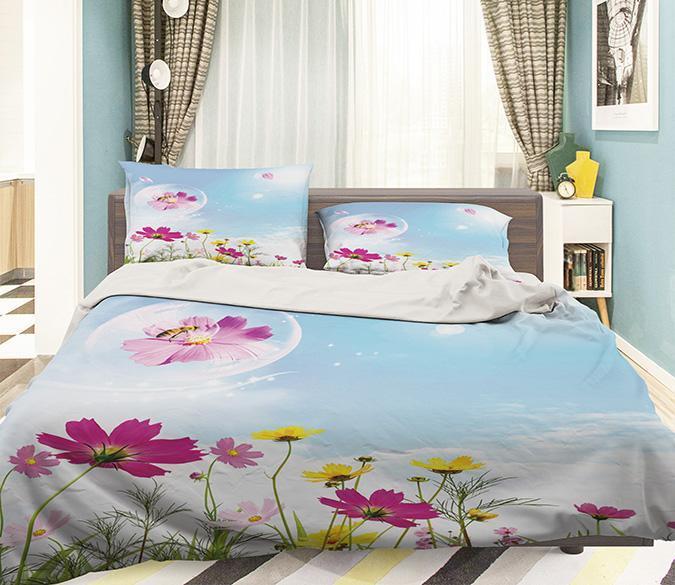 3D Flying Flowers 133 Bed Pillowcases Quilt Cover Set Bedding Set 3D Duvet cover Pillowcases