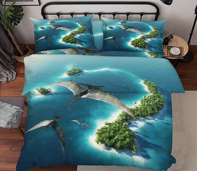 3D Sea Flying Dinosaurs 112 Bed Pillowcases Quilt Cover Set Bedding Set 3D Duvet cover Pillowcases